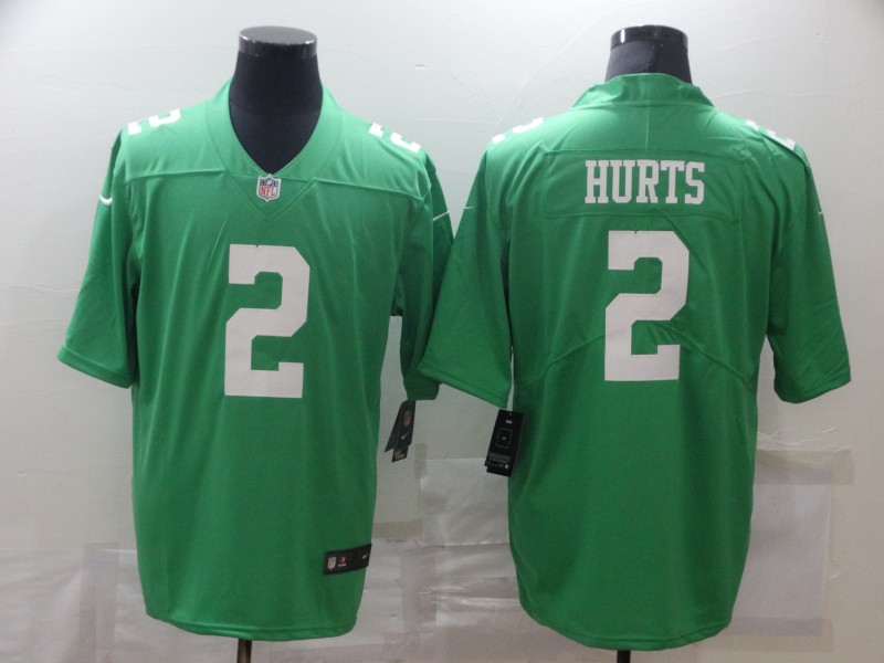 Men's Philadelphia Eagles Jalen Hurts #2 Green Jersey